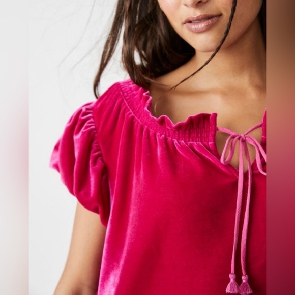 Free People Terese Velvet Top Pink - NWT - Picture 4 of 10